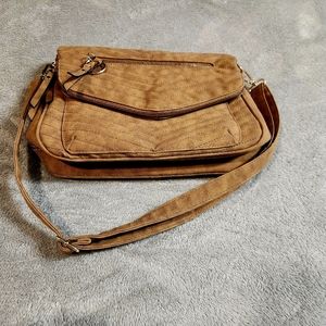 Medium-sized tan leather practically new gorgeous cute purse/handbag!!♡